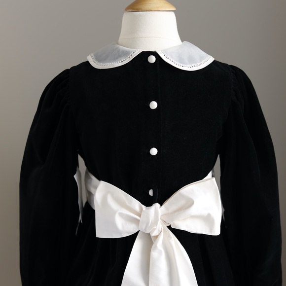 RARE Strasburg Dress Black Velvet Ivory Silk Sash Special Occasion Wedding NWT - Picture 7 of 7